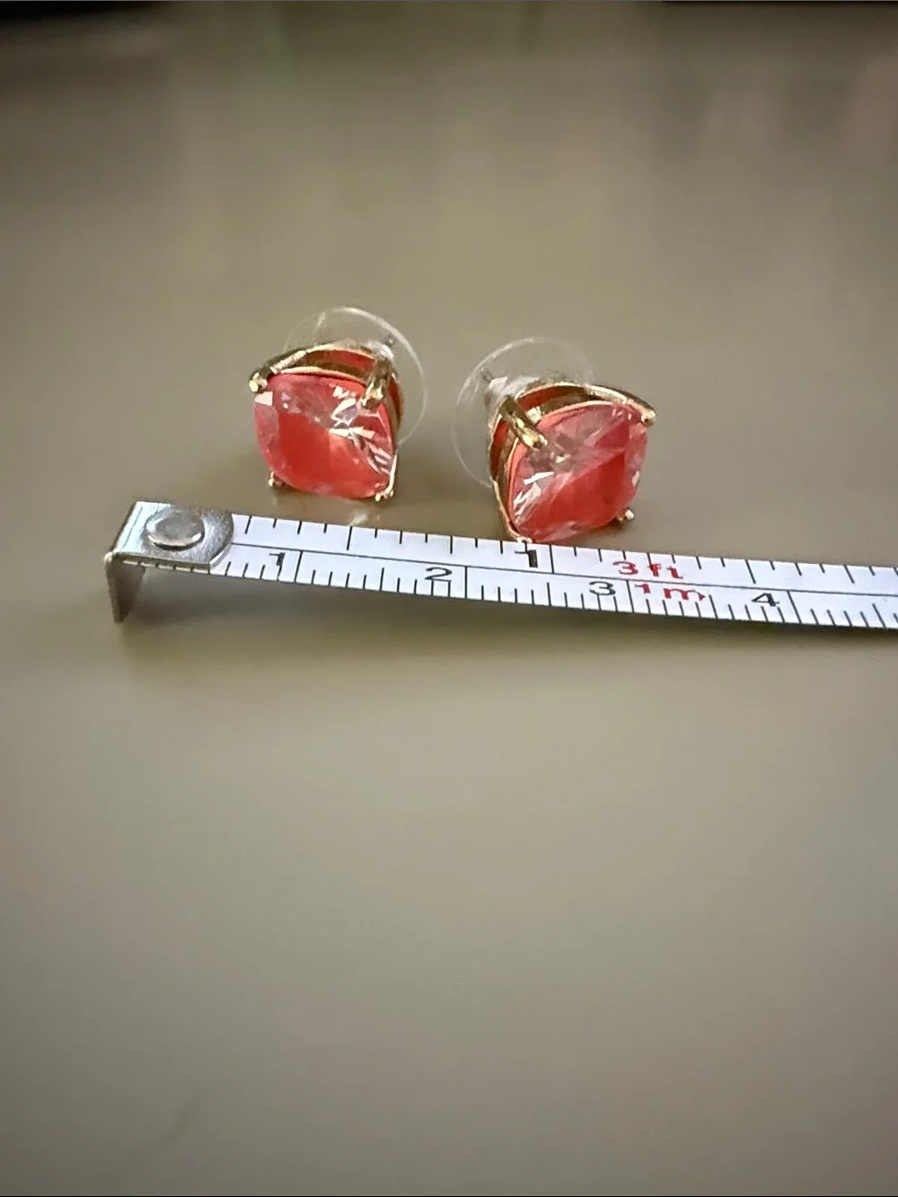 kate spade Gold-Tone Pink Crystal Stud Earrings